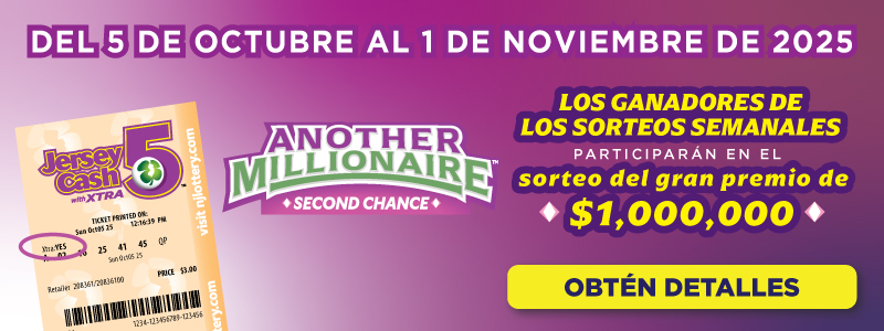 Jersey Cash 5: Another Millionaire Promotion. DEL 5 DE OCTUBRE AL 1 DE NOVIEMBRE DE 2025: OBTEN DETALLES
